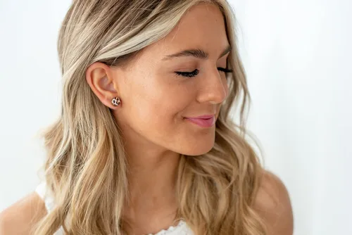 Miniatura 9 de Juego de Aretes de Tuercas, Brillo, 10 mm, Tuercas Redondas para Mujeres, Niñas y Hombres, Hecho a Mano, Postes de Acero Inoxidable para Orejas