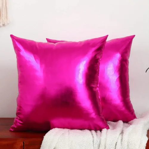 Miniatura 10 de Juego de 2 fundas de cojín decorativas modernas metálicas y brillantes, fundas de almohada cuadradas suaves de piel sintética para sofá, cama, Verde