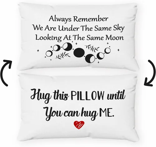 Miniatura 10 de Sufamb Regalos románticos de relaciones de larga distancia, reversible, decoración para el hogar y el dormitorio, funda de almohada de 12 x 20