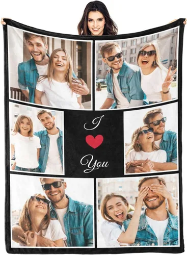 Miniatura 12 de Manta personalizada con fotos y texto para mamá, papá, bebé, familia, amigos, manta personalizada para cumpleaños, Navidad, para mujeres, hermana