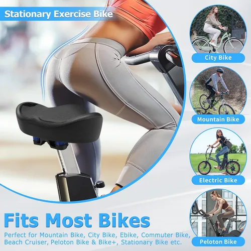 Miniatura 2 de CDYWD Noseless Oversized Bike Seat for Men Women Comfort, Extra Wide Padded Bicycle Seat Cushion, Large Comfortable Bike Saddle for Peloton