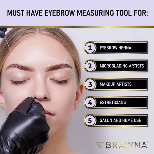 Miniatura 6 de BRAWNA [Versión mejorada] 30 metros de hilo blanco de mapeo de cejas para medición de cejas - Suministros de microblading - Kit PMU - Kit de 2-Blanco