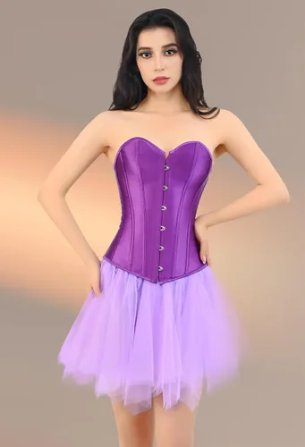 Miniatura 3 de Kranchungel Tops de corsé para mujer corsé renacentista de talla grande - Bustier con cordones Overbust disfraces de Halloween - Sesiones de fotos