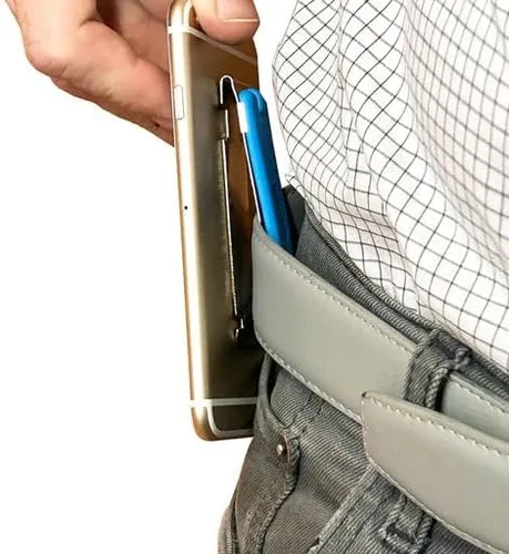 Miniatura 5 de Jokari Soporte universal para teléfono manos libres. Clip de cinturón montado con adhesivo ultra fuerte y agarre para el dedo para un fácil uso
