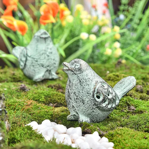 Miniatura 3 de Sungmor Adorno de ratón lindo de hierro fundido, estatuas decorativas y encantadoras para interiores y exteriores, interesante escultura