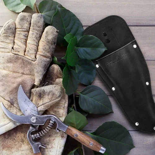 Miniatura 5 de Housolution Funda para Podadora de Jardín, Funda para Podadora, Funda de Cuero PU Premium, Estuche Protector Vaina para Tijeras de Podar de Negro