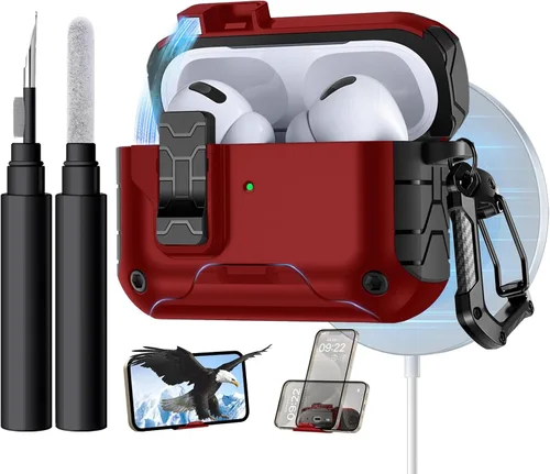Miniatura 17 de Lerobo Funda para AirPods Pro 2 con Kit de Limpieza, Funda Protectora Rígida Compatible con Apple AirPods Pro de 2ª/1ª Generación con Llavero, Verde