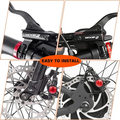 Miniatura 5 de BUCKLOS Juego de frenos de disco hidráulicos MTB, bicicleta de montaña, delantera izquierda, 31.496 in, derecha, trasera, 57.087 in, palanca