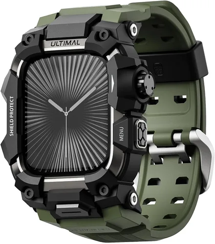 Miniatura 16 de ULTIMAL - Funda resistente con correa para Apple Watch 49mm, compatible con Apple Watch Ultra 3/2/1, cubierta protectora a prueba de golpes de grado