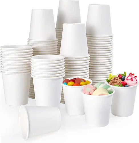 TV TOPVALUE 600 unidades de tazas de papel de 4 onzas, tazas desechables para baño, enjuague bucal, café expreso, color blanco, para el hogar, la
