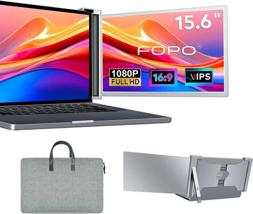 Miniatura 12 de Extensor de pantalla para laptop de 16 pulgadas, monitor cuádruple, solo 1 cable para 3 pantallas, extensor de laptop FHD 1200P IPS compatible