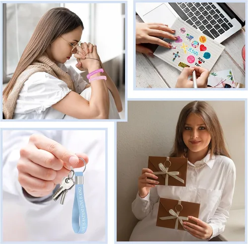 Miniatura 7 de Yeaqee 146 Piezas Conjunto de Regalos Cristianos al Por Mayor Incluye 24 Lápices con Versículos de la Biblia 24 Cuadernos de la Biblia 24 Pulseras
