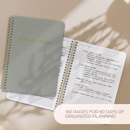 Miniatura 4 de Hermoso planificador diario y cuaderno con horario por hora, bloc de notas estético en espiral para organizar fácilmente tus tareas y citas, Verde