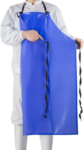 Miniatura 2 de Delantal de vinilo resistente a los productos químicos, delantales de PVC unisex de talla grande para lavavajillas, peluquería de perros, Azul