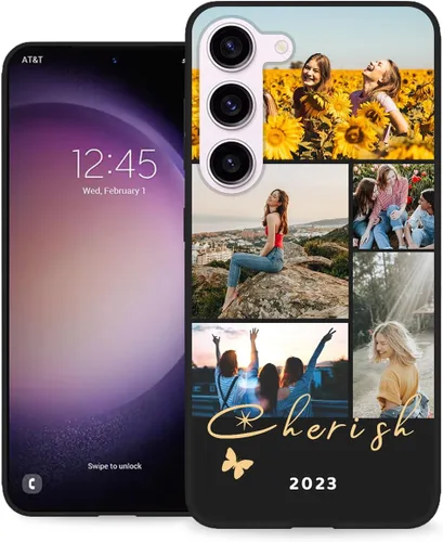 Miniatura 8 de Funda personalizada para Samsung Galaxy S23 Ultra con nombre de foto y texto - Funda suave y fina para teléfono móvil S 23 Ultra (negra) de 6.8