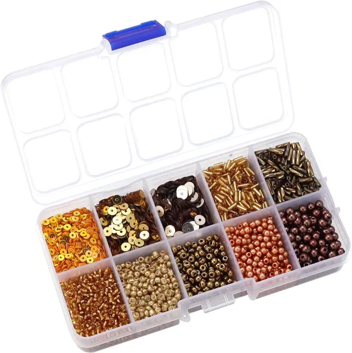 Miniatura 15 de Cuentas surtidas para la fabricación de joyas, cuentas de tubo de cristal para corneta, lentejuelas sueltas, varios tamaños para manualidades