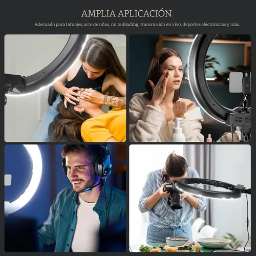 Miniatura 2 de NEEWER Kit de luz de anillo de 18 pulgadas: LED profesional de 55 W 5600 K con soporte y soporte para teléfono, tubo suave y bolsa para extensión