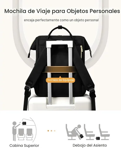 Miniatura 7 de LOVEVOOK - Mochila de computadora portátil para mujer con bolsillo gigante para tarros, mochila de 15.6 pulgadas, impermeable, mochila de viaje