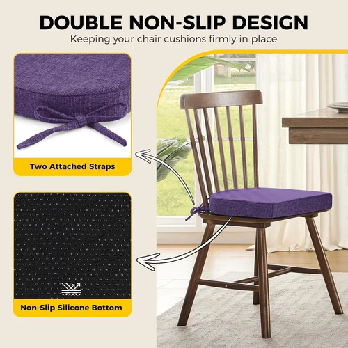 Miniatura 4 de downluxe Cojines para sillas de interior para sillas de comedor, almohadillas de espuma texturizadas suaves y cómodas para sillas de cocina