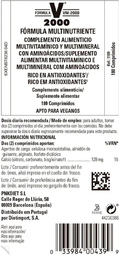 Miniatura 7 de Solgar Formula VM-2000 (Sistema multinutriente), 180 comprimidos - Múltiple de calidad premium - Contiene zinc - Apoya un sistema inmunológico