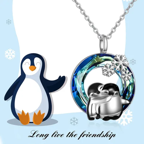 Miniatura 6 de Pingüinosperezosospandasbúhospanda rojojirafagatosllamasdinosaurioosocerdo monoconejito de Pascua, regalos de pingüinos, plata de ley 925, joyería