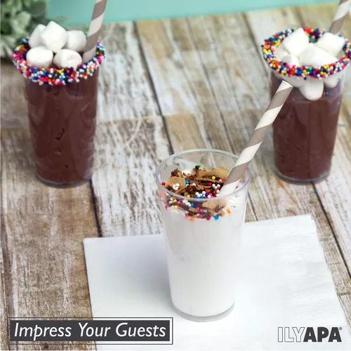 Miniatura 4 de Ilyapa Vasos de postre de plástico de 3 onzas, paquete de 50 mini tazas de postre con cucharas, taza pequeña transparente reutilizable