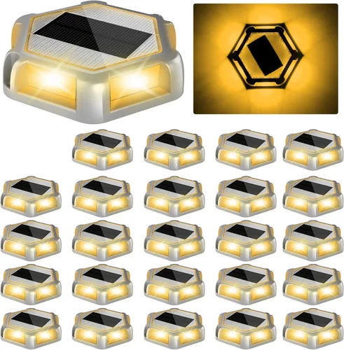 Miniatura 8 de Luces solares para muelle de entrada, 16 paquetes impermeables de 1200 mAh para exteriores, luces LED de aluminio para exteriores, luz de Azul