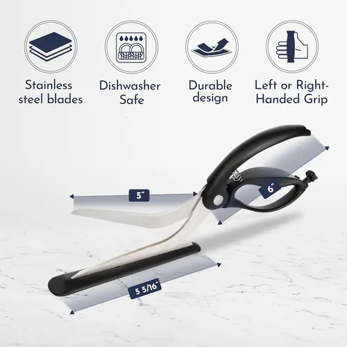 Miniatura 5 de Tijeras de pizza – Tijeras antiadherentes para pizza con base de agarre firme – Cortador de pizza de acero inoxidable de grado alimenticio