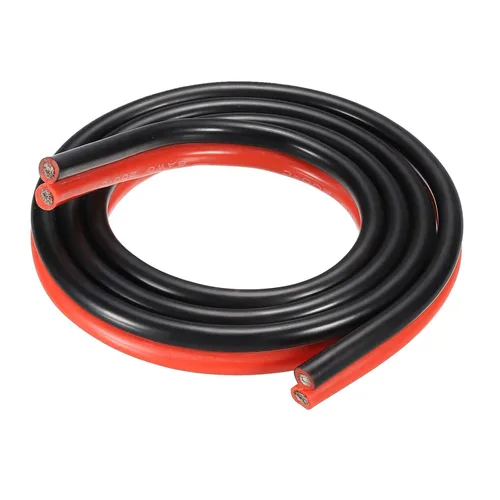 MECCANIXITY Alambre de calibre 8, 2 conductores, alambre de silicona paralelo de 8 AWG, alambre eléctrico de cobre estañado de 4.9 ft/5 pies para