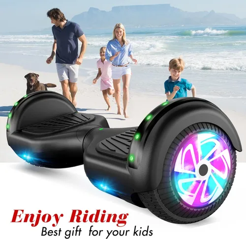 Miniatura 5 de CBD Scooter with Corlorful LED Lights,6.5" Wheels, Dual 300W Motor Scooter for Kids Girls Boys Adults, All Ages A02-Blanco