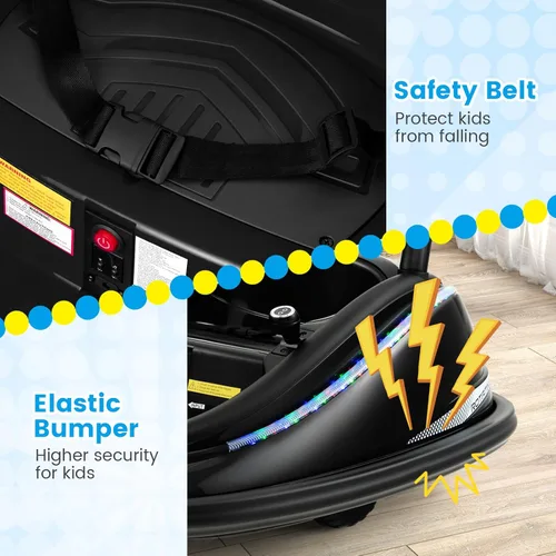 Miniatura 5 de OLAKIDS Coche chocador para niños pequeños, juguete eléctrico de 12V para niños con control remoto, vehículo a batería para bebé, rotación de 360