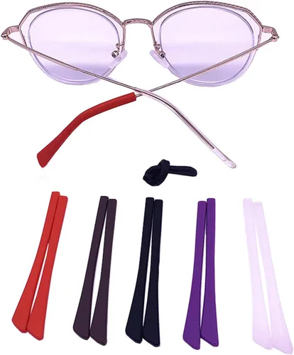 Miniatura 3 de 10 pares de puntas de silicona antideslizantes para las orejas, funda de tubo, puntas de repuesto suaves solo para lentes de sol de alambre plano