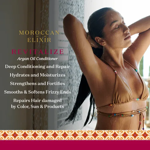 Miniatura 4 de Moroccan Elixir Acondicionador revitalize de aceite de argán para cabello seco, dañado, teñido y sin sulfatos, parabenos y silicona, acondicionador