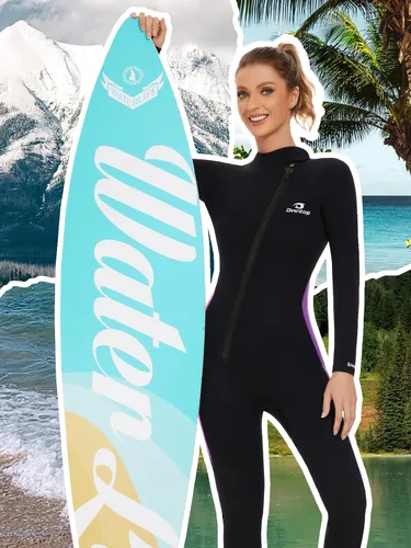 Miniatura 6 de Owntop Traje de neopreno de 5 mm para buceo - Traje húmedo para hombre y mujer de neopreno grueso de cuerpo entero, cremallera frontal, manga larga