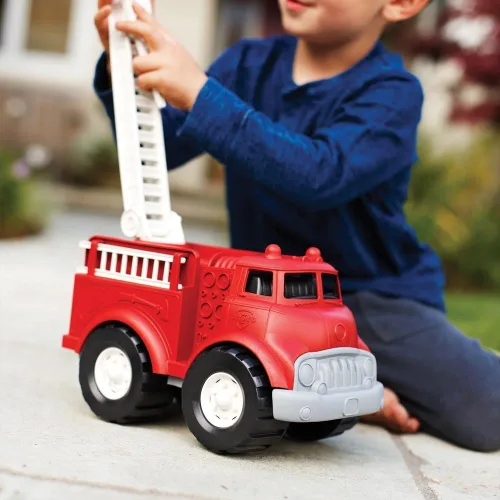 Miniatura 2 de Green Toys Camión de bomberos - Juguete imaginativo sin BPA, sin ftalatos para mejorar las habilidades motoras finas y gruesas. Para niños, rojo