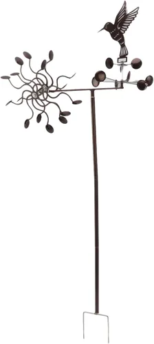 Miniatura 8 de Haofy Molinillo de viento para exteriores, estacas de metal para patio, molino de viento de metal, colibrí, escultura de viento para césped al aire