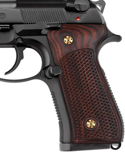 Cool Hand Empuñaduras de madera para Beretta 92/96 tamaño completo, 92 fs, m9, 92a1, 92 INOX, tornillos de agarre dorados incluidos, textura de