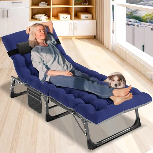 Miniatura 4 de NAIZEA Sillas plegables portátiles, cuna reclinable, perfectas para piscina, playa, patio, camping
