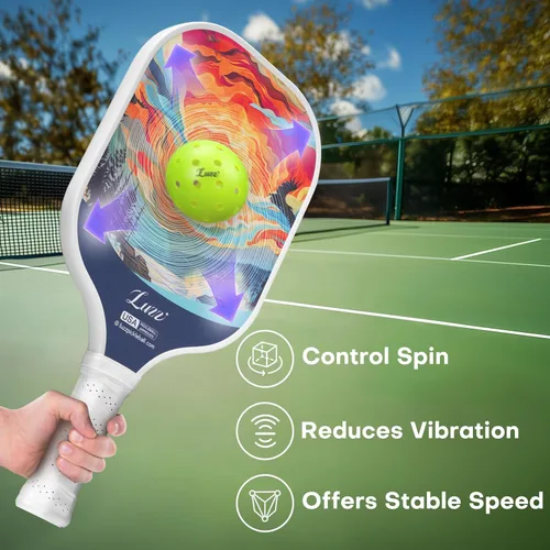 Miniatura 5 de LUZZ Pickleball Paddles, T700 Carbon Fiber Pickleball Paddle Sandblasted Surface with Honeycomb Core Pickle Ball Rackets for Beginners Increased