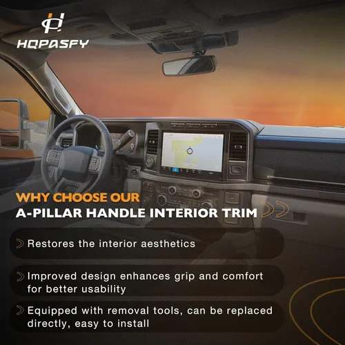Miniatura 3 de HQPASFY A Pillar Moldura Interior Manija Lado del Conductor Compatible con Ford F150 2004-2008 Lincoln Mark LT 2006-2008 Reemplazo# 4L3Z1503599AAC
