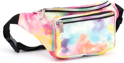 Rianbow holográfico de color degradado para mujer, gran cangurera para juegos, conciertos, rave, festivales, viajes, Color degradado colorido de