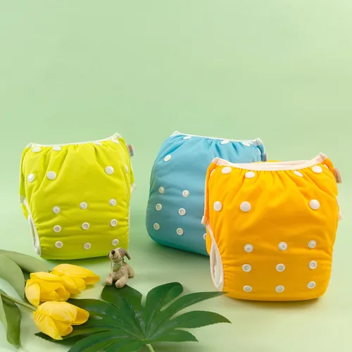 Miniatura 72 de Alva, Pañales de bebé para nadar, paquete de 2 unidades, talle único, reutilizable, lavable y ajustable de 0 a 36 meses. Tamaño de 10 a 40 lbs