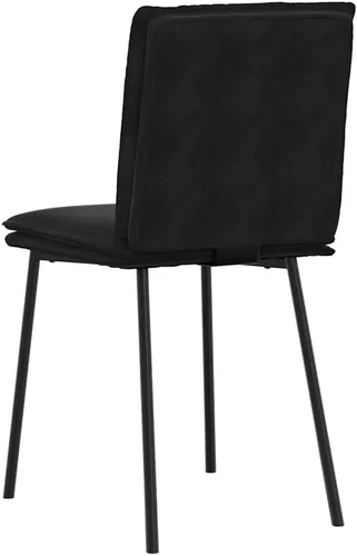 Miniatura 7 de Modern Black Velvet Dining Chair Set of 4, Compact Rectangular Design for Small Spaces, Sturdy Metal Frame and Plush Seating for Dining Room Kitchen