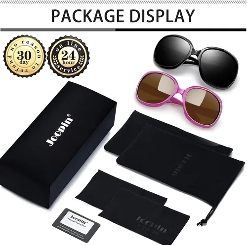 Miniatura 31 de Joopin Lentes de sol de gran tamaño para mujer, polarizados, grandes, para conducción, protección UV, grandes sombras