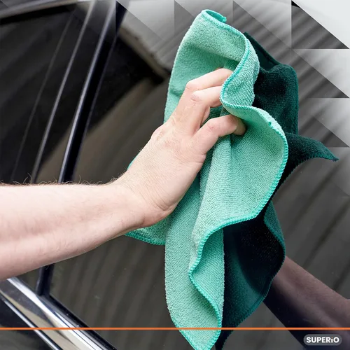 Miniatura 3 de Superio Paños de limpieza de microfibra, paquete de 4 (2 amarillas y 2 verdes), toallas absorbentes sin pelusa para automóviles, cocina, baño