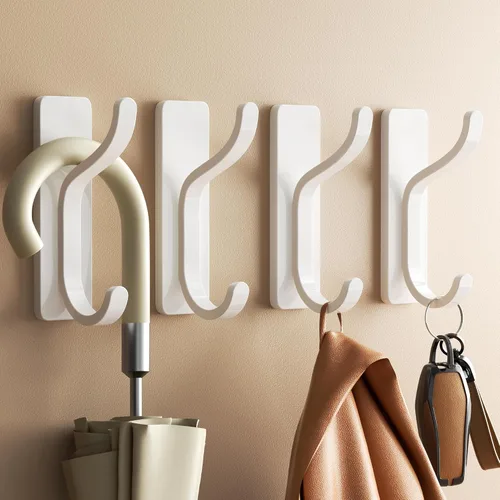 Miniatura 3 de pickpiff Ganchos de Pared Adhesivos para Abrigos - Percha de Puerta Resistente Stick-On, Gancho de Metal para Colgar Toalla, Bolso, Bata, Mochila
