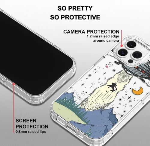 Miniatura 4 de MOSNOVO - Funda compatible solo con iPhone 13 Pro Max de 6.7 pulgadas, diseño de ovnis, para niñas, mujeres y hombres, hecha de Buffertech™