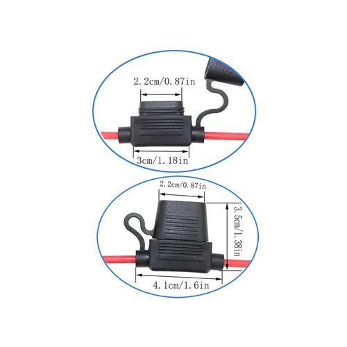 Miniatura 5 de Portafusibles automotrices, 3 piezas en línea calibre 16, fusible estándar 6pcs 10A, cumple con ROHS, IEC 60269