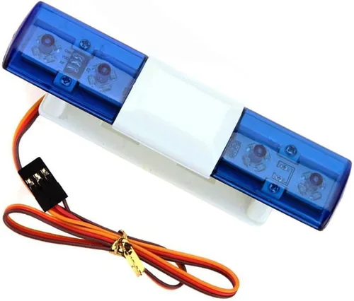 Miniatura 17 de 2 luces LED ultra brillantes de policía, lámpara estroboscópica de flash giratorio, 5 modos para 1/8 1/10 1/14 RC coche extinción de incendios