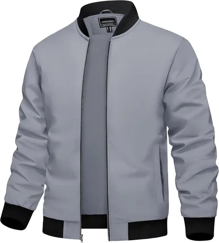 Miniatura 15 de TACVASEN Chaqueta Ligera para Hombre Chaqueta Bomber de Primavera Otoño Rompevientos Abrigos Casuales Elegantes con Bolsillos